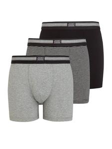 Трусы боксеры Jockey Boxershorts Cotton Stretch 3 Stück, цвет Grau/Schwarz
