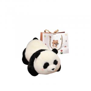 Плюшевая кукла Bubble Panda высотой 25см/35см/45см OU DI PIG, Black+Bear Shopping Bag