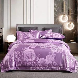 3FLQOOPP Комплект постельного белья из сатинового шелка золотисто-серого цвета Color 16