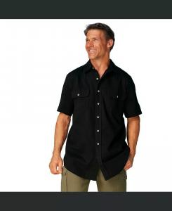 Big & Tall by KingРубашка из джинсовой и твиловой ткани с короткими рукавами Boulder Creek, черный