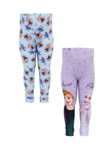 Леггинсы для девочек, набор из 2 пар с рисунком Анны и Эльзы, разноцветные Disney Frozen