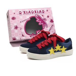 Кроссовки Coverage Balance Lightweight Support с низким верхом для скейтбординга унисекс Circle small, Navy Blue Yellow Star (Red Shoe Strap)