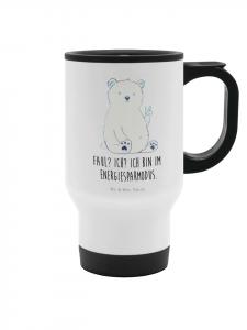 Mr. & Mrs. Panda Термос «Ленивый полярный медведь» с надписью белого цвета