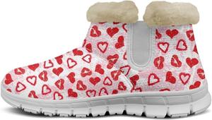Зимние ботинки Howilath для женщин, теплые ботильоны для путешествий и отдыха на открытом воздухе, Pink Heart