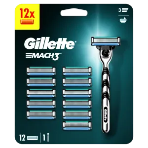 Gillette Mach3 ручка бритвы, 1 шт. + картриджи, 12 шт./1 уп.