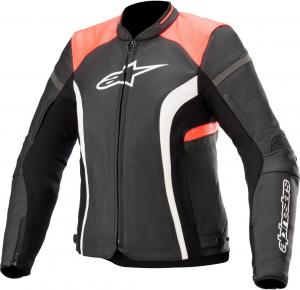 Alpinestars Stella Kira V2 Дамы Мотоцикл Кожаная куртка, черный/оранжевый