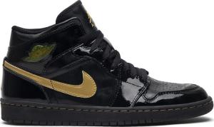 Кроссовки Air Jordan 1 Retro PL Metallic Gold 2003, черный