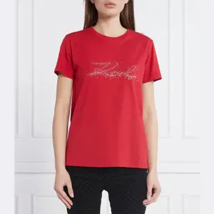 Футболка узкого кроя со стразами Karl Lagerfeld, красный