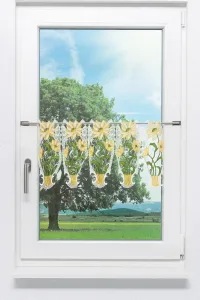 Штора для кафе, кружево Плауэн - цветочное великолепие (Ш x В) 99 см * 30 см * Желтый/пастельно-желтый Plauener Spitze