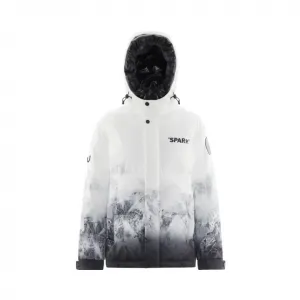 BOSIDENG Модная спортивная коллекция пуховик унисекс, Black White Gradient Snow Mountains