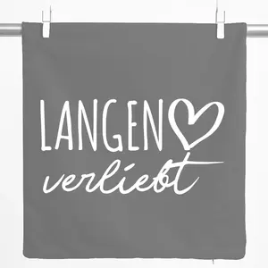 Декоративная наволочка Huuraa Langen in Love Gift 40x40 см, стальной серый хлопок, украшение Langen Hellweg Druckerei