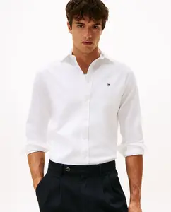 Мужская рубашка однотонная типа Добби Tommy Hilfiger, белый
