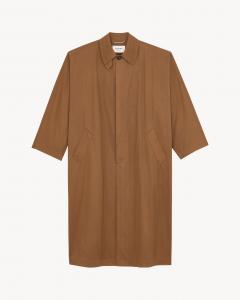 Тренч из водоотталкивающего хлопка Saint Laurent, зеленый