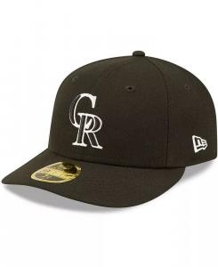 Мужская низкопрофильная шляпа Colorado Rockies черно-белая приталенная 59FIFTY New Era, черный