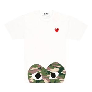 Футболка Comme des Garçons PLAY Camouflage Half Heart Tee 'White', белый
