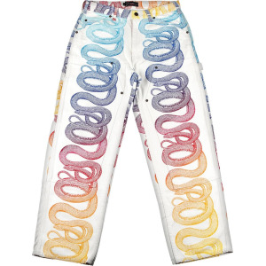 Брюки Supreme x Hysteric Glamour Snake Double Knee Painter Pant 'White', белый