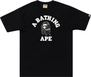 Футболка BAPE Grid Camo College Tee 'Black', черный