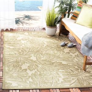 Ковер SAFAVIEH, 244 x 336 см, Courtyard Collection Natural / Olive CY2996 для дома и улицы, водонепроницаемый, легко чистится, для патио, заднего двора, прихожей