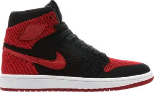 Кроссовки Air Jordan 1 Retro High OG Flyknit GS Bred, черный
