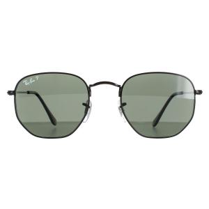 Квадратный полированный черный зеленый поляризованный шестиугольный RB3548N Ray-Ban, черный
