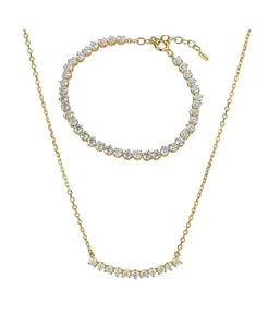 Комплект из колье и браслета-тенниски Josephine из стерлингового серебра с позолотой 18 карат Bearfruit Jewelry, gold