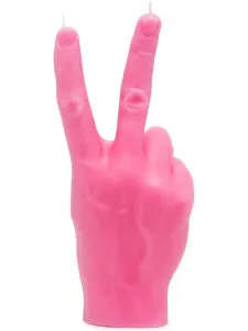 Ароматическая свеча hand gesture candle victory, 20х9 см, Candlehand, розовый