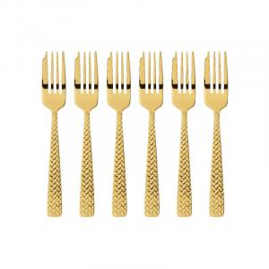 Cortina - Набор вилок для торта из нержавеющей стали/золота PVD, 6 предметов Sambonet, золото