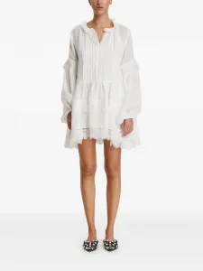 Мини-платье с ярусами из кружева Pnk, белый