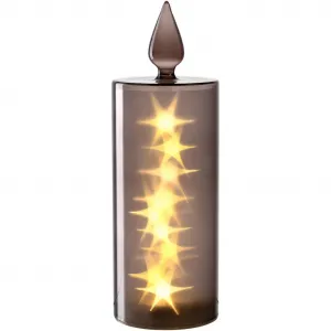 Светодиодный декоративный светильник Capanna в виде стеклянной свечи с изысканным зеркальным эффектом благодаря люстровой технике Leonardo, серый