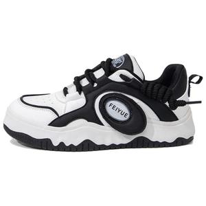 Женские противоскользящие износостойкие низкие кеды для скейтбординга Feiyue бело-черные