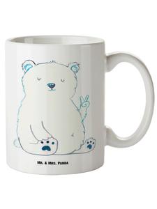 Кружка XL Белый медведь Ленивый без слов в белом цвете Mr. & Mrs. Panda