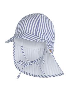 Sterntaler Полосатая кепка с козырьком и защитой шеи, голубоватого цвета