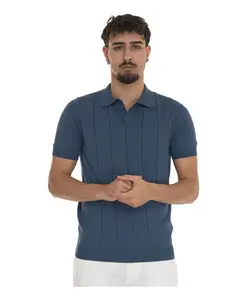 Футболка-Поло из трикотажа с эластичным поясом Gran Sasso, синий