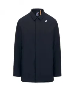 Синяя водонепроницаемая ветрозащитная куртка K-Way, синий