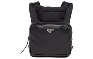 PRADA Рюкзак мужской кожаный с нейлоновой спинкой черный