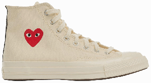 Кроссовки Converse Comme des Garçons PLAY x Chuck 70 High 'Small Red Heart - Beige', кремовый