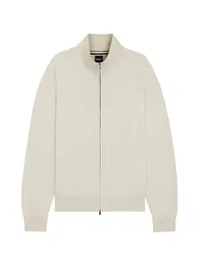 Хлопковый кардиган на молнии Boss, бежевый