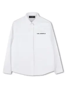 Рубашка с логотипом KARL LAGERFELD KIDS, белый