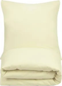 Постельное белье 80х80 см + 140х200 см, бежевое, 80% хлопок, рисунок: полоски 2 мм Zollner