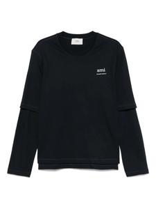 Футболка с логотипом AMI Paris, синий