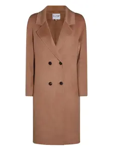 Двубортное шерстяное пальто kujten, коричневый