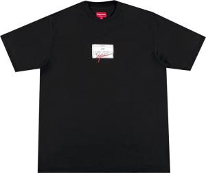 Футболка Supreme Signature Label Short-Sleeve Top 'Black', черный