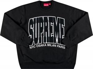 Толстовка Supreme Cities Arc Crewneck 'Black', черный