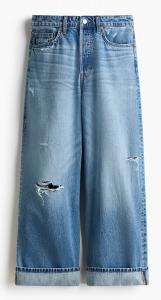 Джинсы H&M Barrel Regular Waist Ankle, синий