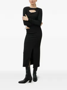 Миди-платье с вырезами и сборкой Gestuz, черный