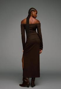 Юбка Bershka Pencil skirt, Dark Brown