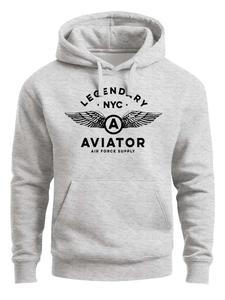 Neverless Толстовка 'Aviator Wings' в сером цвете