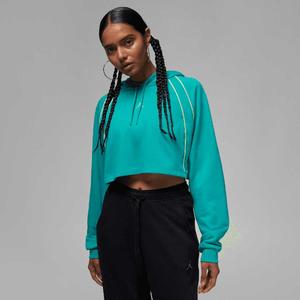 Толстовка W J SPORT CROP FLEECE HOODY Jordan, цвет Emerald/Valerian Blau/Limette