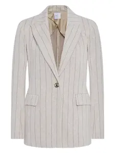 Блейзер строгого кроя в тонкую полоску Rosetta Getty, нейтральный