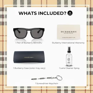 Солнцезащитные очки BURBERRY BE4431U в форме «кошачий глаз» из ацетата с поляризованными линзами и роскошным комплектом для очков, Grey